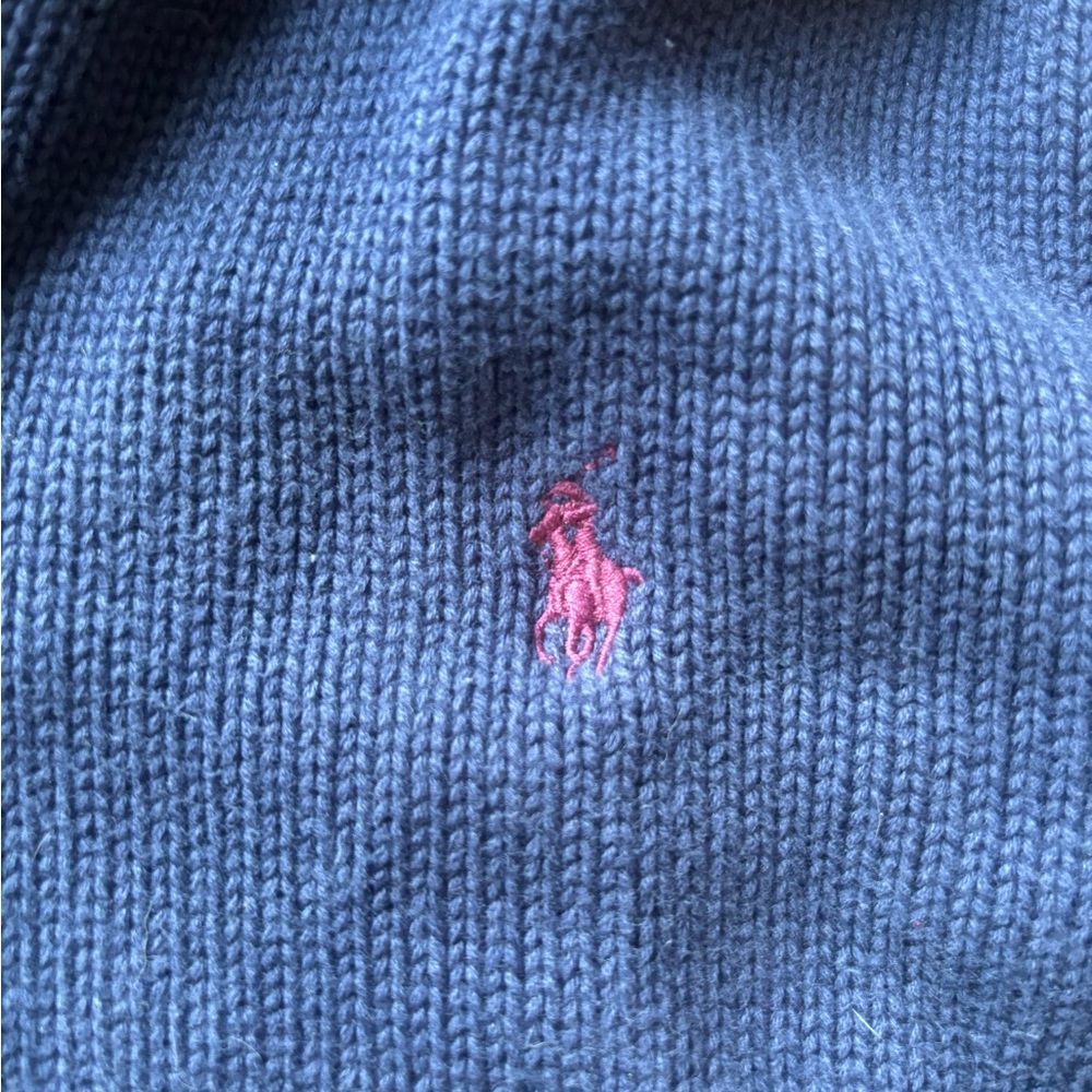 Ralph Lauren Sport | Navy Zip-Up Knit Hoodie | Size L - fits like Size XS/S - Picture 4 of 10